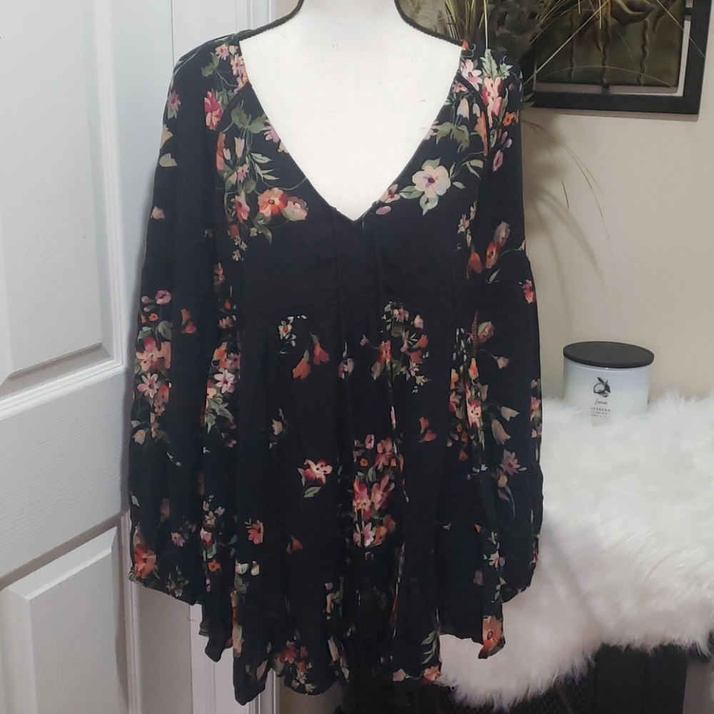 Johnny Was Jade Pia peasant top